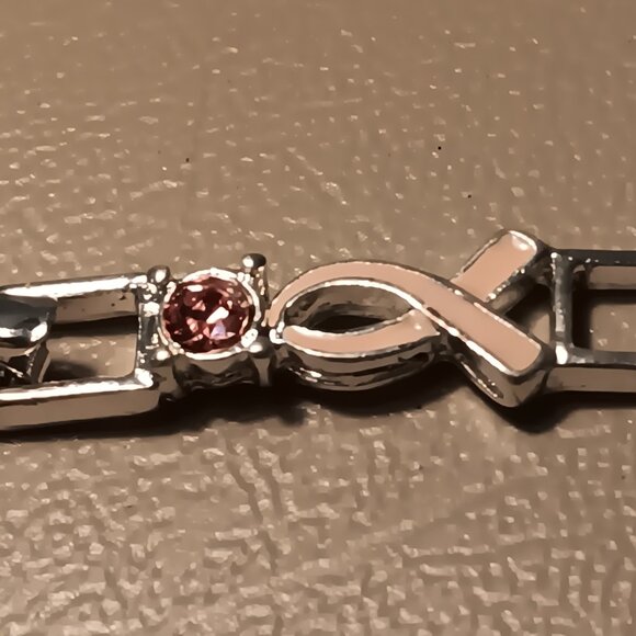 Avon Breast Cancer Crusade Pink Ribbon & Rhinestone Tennis Bracelet - NIOB - Picture 4 of 13